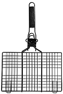 3-Fach Fischbräter Fischgriller mit Antihaftbeschichtung und abnehmbaren Griff 34x22cm