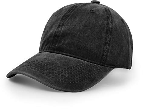 Baseballmütze, Waschbarer Stoff Baumwolle Verstellbarer Outdoor Sonnenhut Lässiger Unisex-Hip-Hop-Hut Hysteresenkappe Schwarz