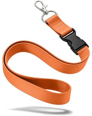 Kandinsky Schlüsselbänder Lanyards, Orange, 25 Stück, 25mm, 90cm | mit Steckschnalle, geeignet für Messen, Events und Veranstaltungen, Ausweishüllen und Skipass