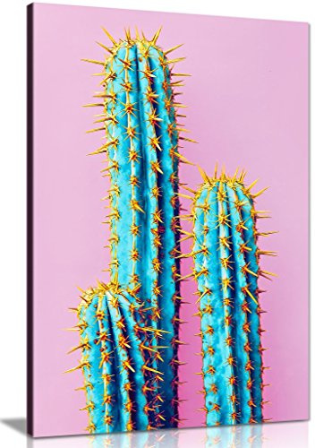 Panther Print Kunstdruck auf Leinwand, abstrakt, modern, Kaktus, 61 x 40,6 cm, Pink