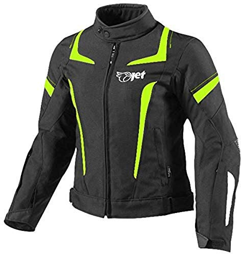 Jet Blouson Veste Moto Femme Imperméable Avec Armure Textile (Fluro, M (EU 38-40))