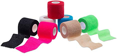 ZiATEC Cohesive Tape - Elastische, selbsthaftender Fixierverband für Mensch und Tier, Farbe:12x blau (12x 5.0cm)