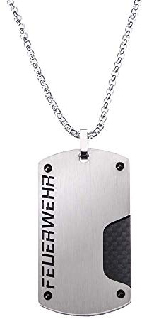 Einsatzgeil |Carbon Kollektion | Hals-Kette Edel-stahl hochwertig Schriftzug Feuerwehr-mann | Männer Herren-Schmuck Frauen Damen Kameraden | Geschenk-box | modern sportlicher Look |