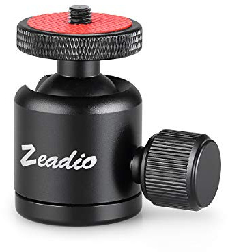 Zeadio Mini Kugelkopf Stativkopf, mit 1/4 Gewindeloch für Kameras, DSLR, Monopod, Slider, Stativ usw
