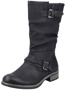 Rieker Flexible De Longitud Estella Mujeres Becerro Botas 37 EU Negro