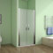 AICA Porte de douche 80x185cm porte battante verre satiné et anticalcaire porte battante en niche