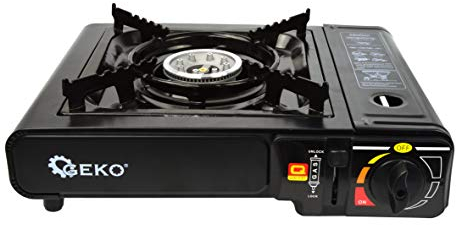 BSD Camping Gasherd - Tragbarer Camping Gaskocher mit Grillplatte, Campingkocher 1 Flammig - 2,5 kW