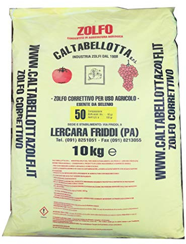 CALTABELLOTTA ZOLFO CORRETTIVO 50 Giallo kg. 10 Polvere SECCA Uso AGRICOLO Verdura UVA Frutta