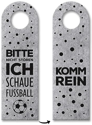 trendaffe - Bitte Nicht stören, ich schaue Fußball oder Komm rein Türhänger in Grau kicken