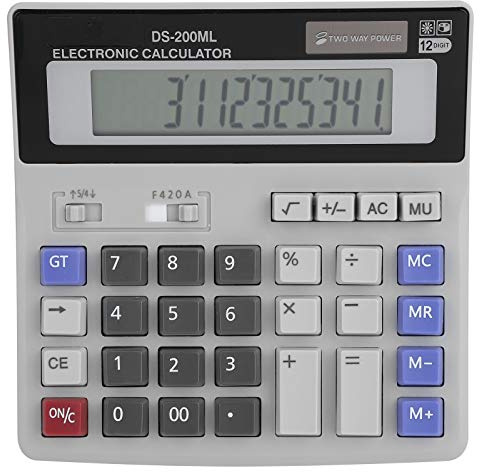 Solarbetriebener Taschenrechner Handheld-Desktop-Taschenrechner mit großem 12-stelligem LCD-Basisrechner mit Standardfunktion