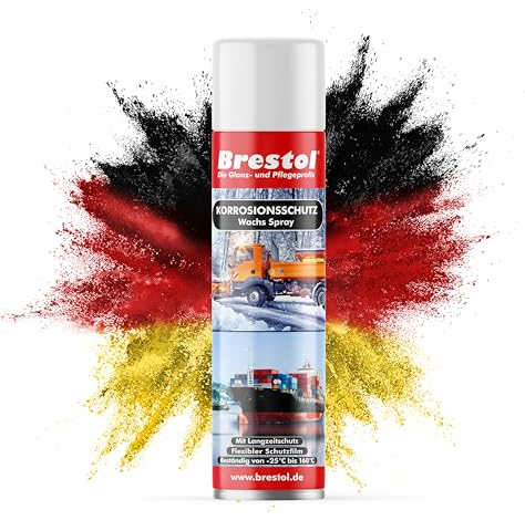 BRESTOL® KORROSIONSSCHUTZSPRAY 400 ml - Schutzwachs Wachsspray Korrosionsschutzwachs Langanhaltender Korrosionsschutz gegen Feuchtigkeit & Rost, Anwendbar für Fahrrad, Auto, Motorrad & Industrie