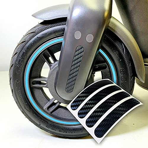 4 Aufkleber - Ovale Streifen geeignet für Segway Ninebot Max g30d und G2D E-Scooter (Carbon Optik)