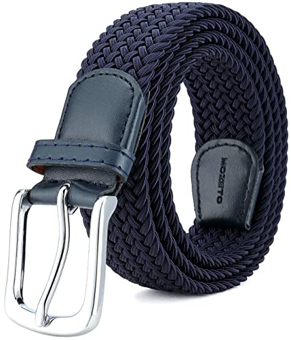 MOZETO Elastisch Stretch Gürtel Breite 3.3cm, Stoffgürtel Stretchgürtel Flechtgürtel Geflochtener Gürtel für Damen und Herren
