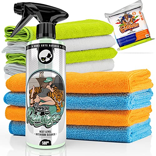 Nuke Guys Auto Wasch- und Pflegeset Pflegeprodukte für die professionelle Handwäsche Innenreiniger 500ml + Octofiber 8er Pack Allrounder Mikrofasertücher 40x40cm, 320GSM