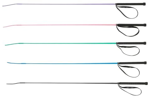 NETPROSHOP Dressurgerte 100 cm geflochten in bunten Farben mit schwarzem Griff, Groesse:100 cm, Farbe:Schwarz