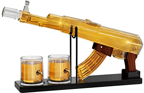 Gifts for Men Dad, Kollea Whiskey Decanter Set with Glasses, Unique Housewarming Birthday Gifts for Him Husband Grandpa, Cool Tequila Liquor Dispenser for Home Bar