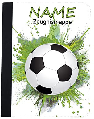 Maus-Design Zeugnismappe personalisiert Fußball mit Name | Klarsichthüllen A4+, Urkundenmappe, Dokumentenmappe