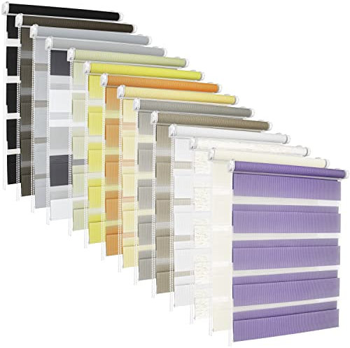 ROLLMAXXX Doppelrollo ohne Bohren - Klemmfix Rollo ohne Bohren - Doppelrollo Klemmfix ohne Bohren - Rollos für Fenster ohne Bohren - Fensterrollo - inkl. Zubehör - Größe und Farbe wählbar