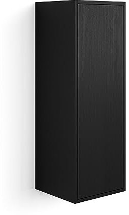 MOBILI FIVER, Unidad de Pared Iacopo 104 con Puerta abatible, Color Madera Negra, NO, Armario de Pared para Entrada, Salon, Oficina, Made In Italy