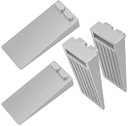 Hantoc 4er Set Gummi Türstopper Türkeil, Höhenverstellbar Rutschfest Bodentürstopper für alle Hartböden geeignet Türpuffer Boden Wandpuffer Zum Schutz Von Wand und Möbel Grau