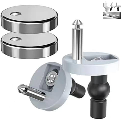 Charniere Abattant WC,2 pièces Abattant WC de Toilettes à Charnière,Charniere Abattant WC Fixations,Fixation de Siège de Toilette,avec Caoutchouc Vis Fixation