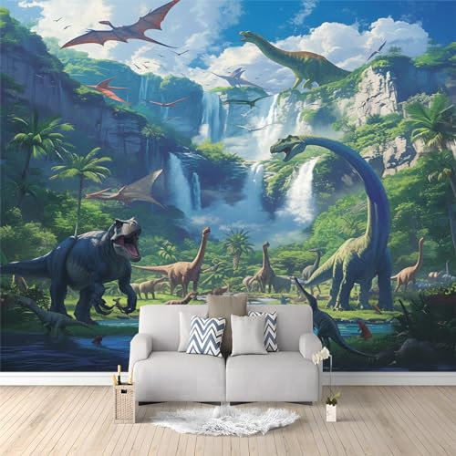 Art Fotomurales Naturaleza Paisaje Animal Dinosaurio 250 x 175 cm Lana Fondo De Pantalla Decoración De Pared Sala Cuarto Oficina Salón