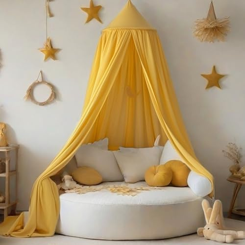 Vercico Kinderbetthimmel, runde Kuppel, 240 cm, Bettzelt für Kinder, Mädchen-Schlafzimmer-Zubehör, Baldachin, Bett für Schlafzimmer, Kinderzimmer, Babybett