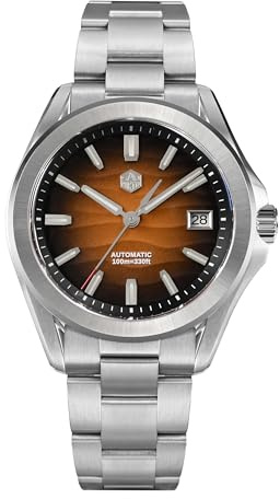 watchdives San Martin Herrenuhr SN0129GC, 39 mm Desert Texture Herrenuhr, 10 Bar wasserdichte Taucheruhr, NH35A Automatische Mechanische Edelstahl-Armbanduhr