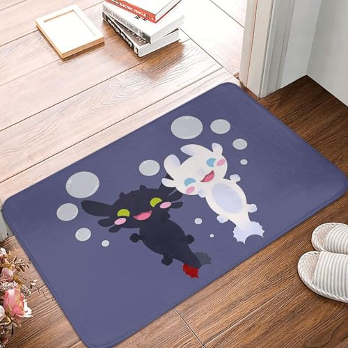 Fußmatte für Badezimmer Wie Drachenzähmen leicht gemacht Action Fantasy Film Badezimmer Matte Axolotl Dragon Love Fußmatte Küche Teppich Outdoor Teppich Home Decor