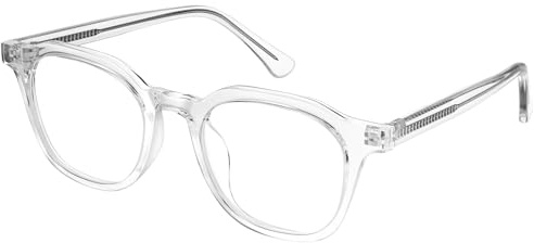 Dollger Square Blaulichtfilter Brille Herren Frauen Mode Mit TAC Blaulichtfilter UV400 Schutz leichter TR90 Fassung für Bildschirm Gaming und Büro Weiß