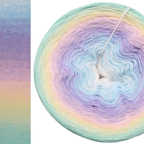 Farbverlaufsgarn Märchenbraut 4 oder 3 Fach Bobbel Wolle häkeln stricken strickgarn (Pistazie außen, 3fach - 400g/2000m)