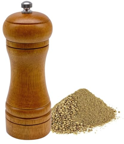 Pfeffermühle/Salzmühle Holz, Verstellbare Keramikmühle Klein für frische Gewürze Manuelle Handmühle Mini Grinder für die Küchenbenutzung