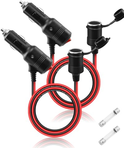 HATMINI 12V Cigarette Lighter Extension with Switch,16AWG 15A Car Cigarette Lighter Power Cable with ON Off Switch,for Car Refrigerator,Vacuum Vleaner,Etc. Avoid Repeated Plugging and Unplugging