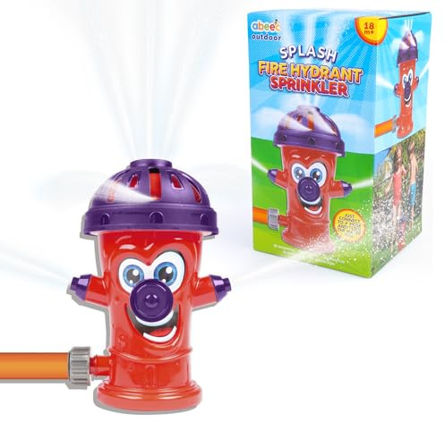 abeec Splash Fire Hydrant Sprinkler | Kids Garden Water Toy | 20.5cm Hydrant-Style Sprinkler with Multi-Directional Jets | Outdoor Summer Play Equipment | Ages 18m+