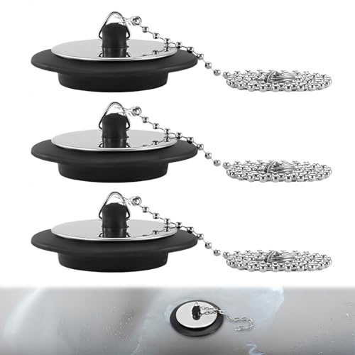 KIRZAX 3pcs Tappi di scarico per lavandino,Tappo per lavello in Gomma con Gancio,Vasca da Bagno Tappo per lavello,Presa d'acqua da 4,3 cm,per vasca da bagno,cucina,tappo per lavello