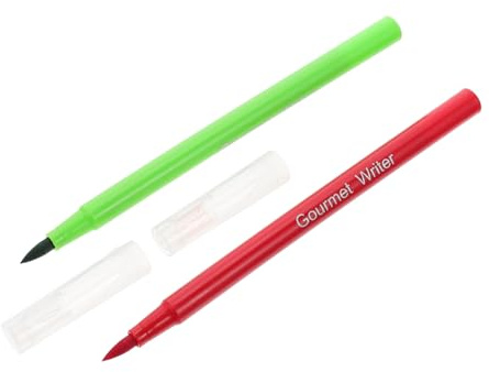UKCOCO Pennarelli Per Dolci Commestibili, Penna Da Forno Colorata Punta Morbida, Sicurezza Alimentare, Custodia Igienica, Set Da 2 Pezzi, Decorazione Torte e Dolci Fai Da Te