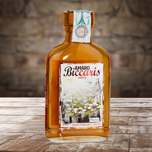 Amaro Aranciato Artigianale Biccaris Liquore Digestivo Tradizionale, Dal Sapore Intenso e Unico, Perfetto Fine Pasto e Cocktail 10CL