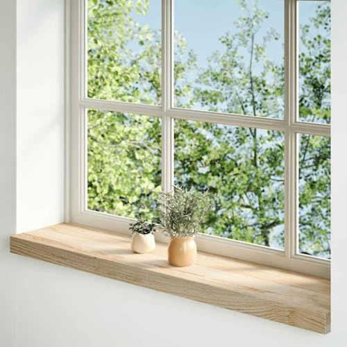 Generico Davanzali 2 pz Non Trattati 90x20x2 cm Legno Massello di Rovere,Marrone,6.5kg,4009095