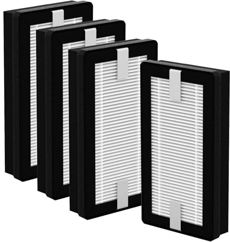Air filter Replacement For EyeVac Air Purifier & Touchless Vacuum Automatic Dustpan with 2-in-1 HEPA H13 and Activated Carbon | Captures Dust, Pet Dander, and Smell for Home - 4 Pack