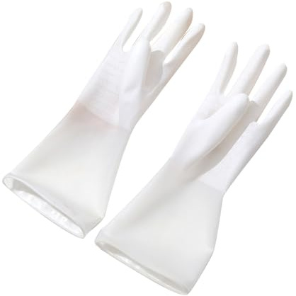 ZIXINNKC Guanti da pulizia in gomma, guanti da riutilizzabili, impermeabili e antiscivolo per le faccende domestiche, ideali per lavare piatti, verdure e mobili. (L)
