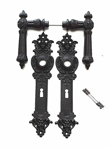 Antik Style Eisen Graf von Gerlitzen BB 72 Langschild Türdrücker Türgriffe Türbeschlag Türklinken Gründerzeit S111-1E