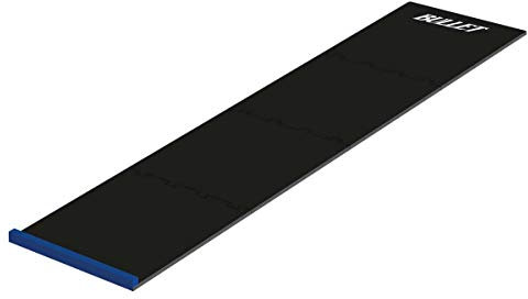 BULLET-Darts Dartteppich mit Abwurflinie – Turniermaße 237 x 60 cm – rutschfeste Matte für präzise Würfe – Puzzle Dartmatte mit Oche – Eva-Kunststoff für Profis & Hobbyspieler - Schwarz/Blau