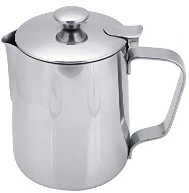 Nikou Tazza di schiuma tazza di caffè in acciaio inox brocca di schiuma di latte brocca con coperchio per Latte Coffee Art(350ml)