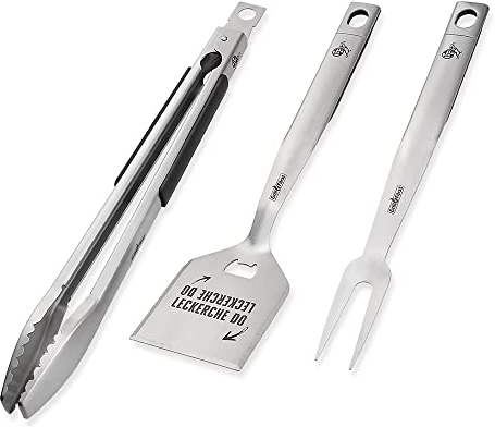 1. FC Köln Premium Grillbesteck 3-teilig in Geschenkschachtel Edelstahl Besteck - Plus Lesezeichen I Love Köln