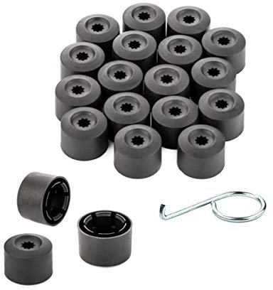 LST 20x Felgen Radschrauben Sechskant Abdeckkappen diebstahlhemmend 17mm schwarz