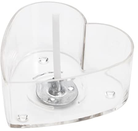 CandMak Teelicht-Kerzenbecher, transparent, Polycarbonat-Kunststoff, leere Teelicht-Form, Behälter mit 50 Teelicht-Dochten (Herz)