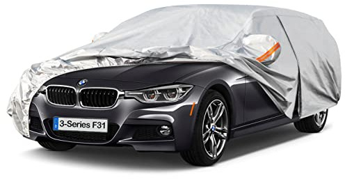 Kayme Autoabdeckung Wasserdicht Atmungsaktiv Passend für BMW 3er Touring F31(2012-2019), Vollgarage Autoplane für Regen Sonne Staub Schutz, Auto Abdeckplane Faltgarage Abdeckung(3-7 Tage liefern)
