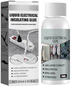 HADAVAKA Cinta aislante eléctrica líquida para tubos, cinta de secado rápido, pegamento ignífugo resistente a altas temperaturas, apto para uso en interiores y exteriores (White)