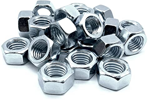 DOJA Barcelona | Muttern | 50 Sechskantmuttern M10 | 8 x 17 mm | Stahl Verzinkt | Muttern für Bolzen, Gewindemuttern, Kupplungen, Verstell- und Befestigungselemente im Innen- und Außenbereich...