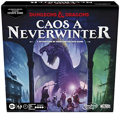 Dungeons & Dragons: Caos a Neverwinter, un gioco di misteri ed enigmi Escape Game, gioco da tavolo di escape room di D&D, da 2 a 6 giocatori